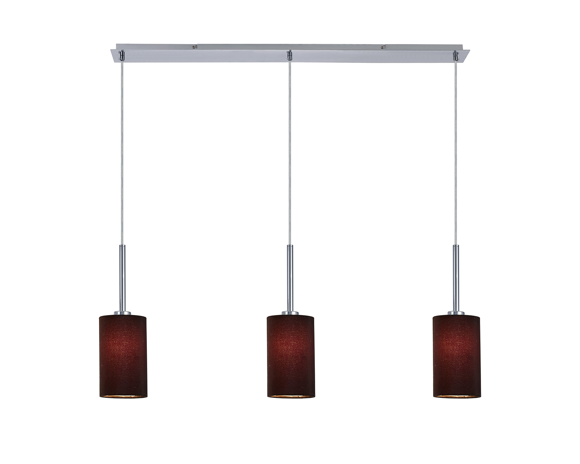 DK0767  Baymont 12cm Shade 3 Light Pendant Polished Chrome, Black/White